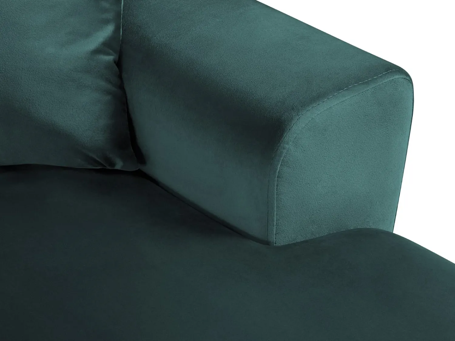 Sofá|Cosmopolitan Design - Sofá panorâmico convertível esquerdo com caixa de arrumação "Kyoto" 7 lugares em veludo petróleo - 313x194x88cm Verde esmeralda