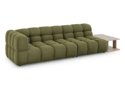 Sale Cosmopolitan Design - Sofá modular direito "Sky" 4 lugares em veludo - 297x102x75cm Verde claro