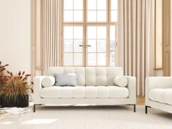 Cosmopolitan Design - Sofá "Bali" 2 lugares em veludo claro - 152x92x75cm^ Sofá