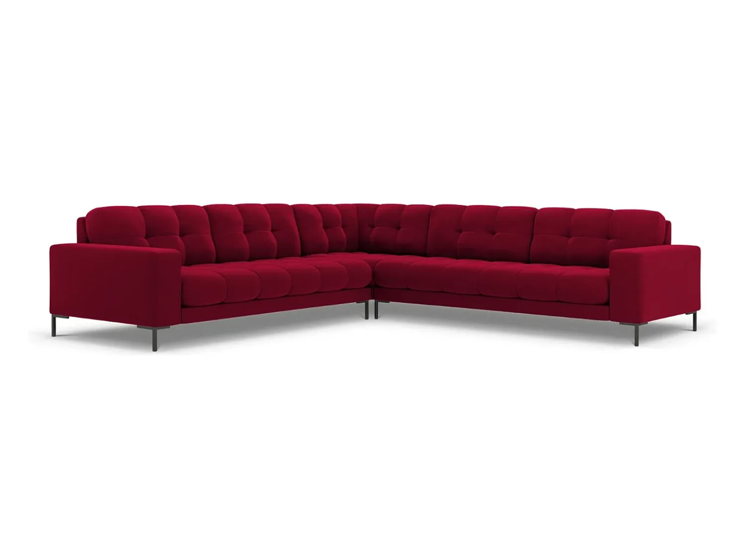 Cosmopolitan Design - Sofá de canto simétrico "Bali" 6 lugares em veludo - 256x256x75cm^ Sofá