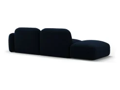 Sofá|Cosmopolitan Design - Sofá modular virado para a esquerda "Sydney" 3 lugares em veludo azul real - 295x90x70cm Azul escuro