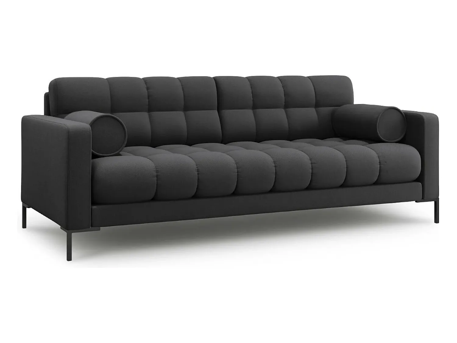 Sofá*Cosmopolitan Design - Sofá "Bali" 3 lugares em tecido estrutural cinza escuro - 177x92x75cm Cinza antracite