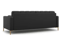 Cosmopolitan Design - Sofá "Bali" 3 lugares em tecido estrutural cinza escuro - 177x92x75cm^ Sofá