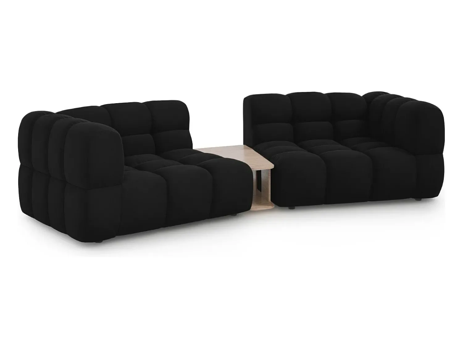 Sofá*Cosmopolitan Design - Sofá modular "Sky" 2 lugares em veludo - 280x148x75cm Preto
