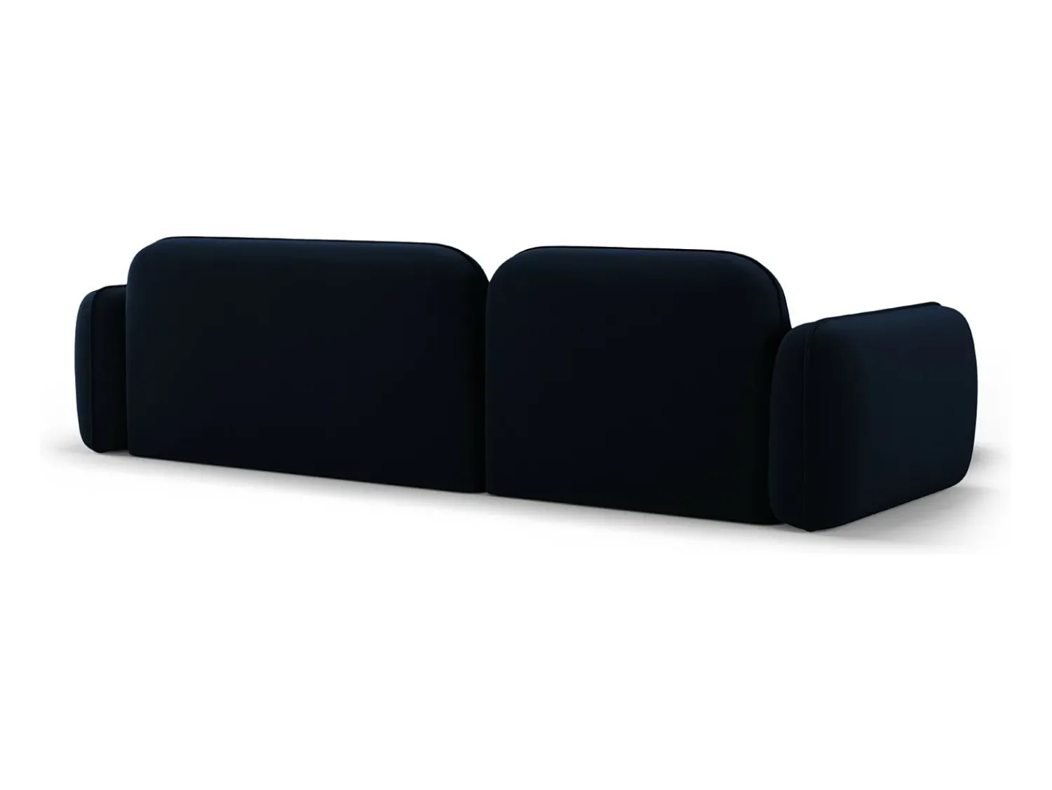 Hot Cosmopolitan Design - Sofá modular de canto esquerdo "Sydney" 4 lugares em veludo azul real - 275x165x70cm Azul escuro