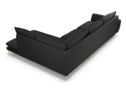 Sofá|Cosmopolitan Design - Sofá de canto direito "Vienna" 6 lugares em tecido bouclé - 275x185x95cm Preto