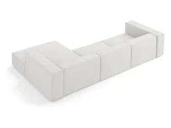 Sofá*Cosmopolitan Design - Sofá de canto direito "Arendal" 4 lugares em tecido chenille cinza claro - 284x166x70cm Cinzento claro