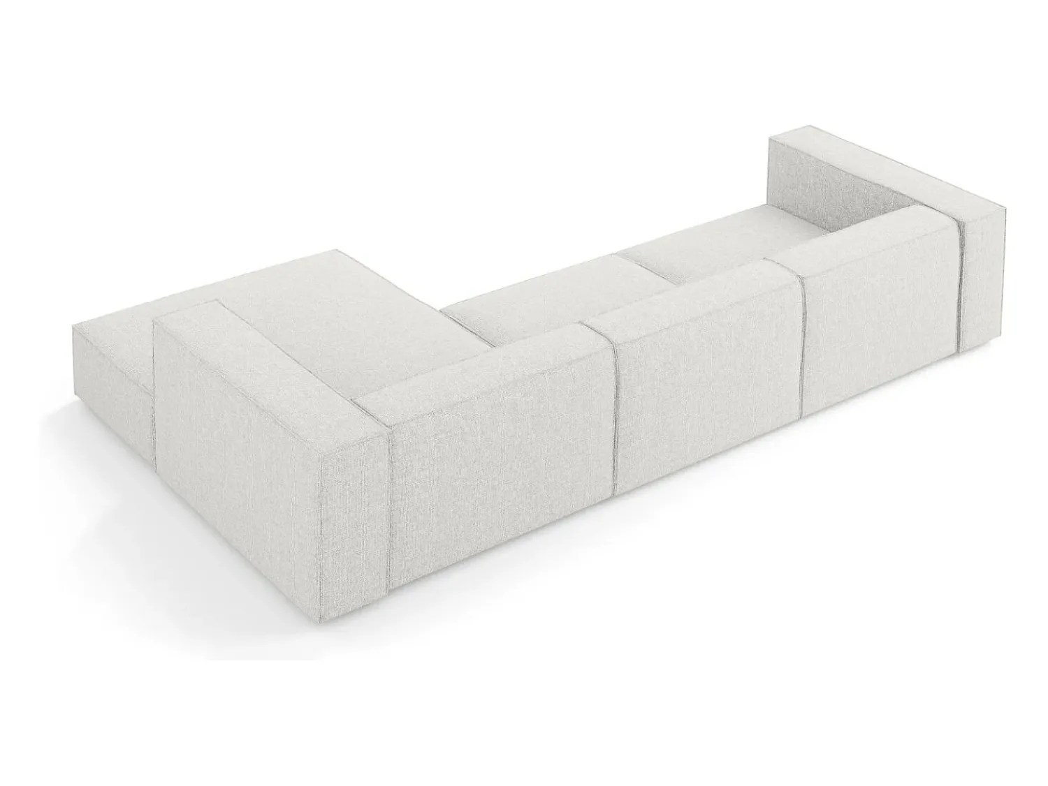 Sofá*Cosmopolitan Design - Sofá de canto direito "Arendal" 4 lugares em tecido chenille cinza claro - 284x166x70cm Cinzento claro