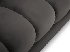 Sofá*Cosmopolitan Design - Sofá de canto esquerdo "Bali" 5 lugares em veludo cinza escuro - 293x185x75cm Cinza antracite