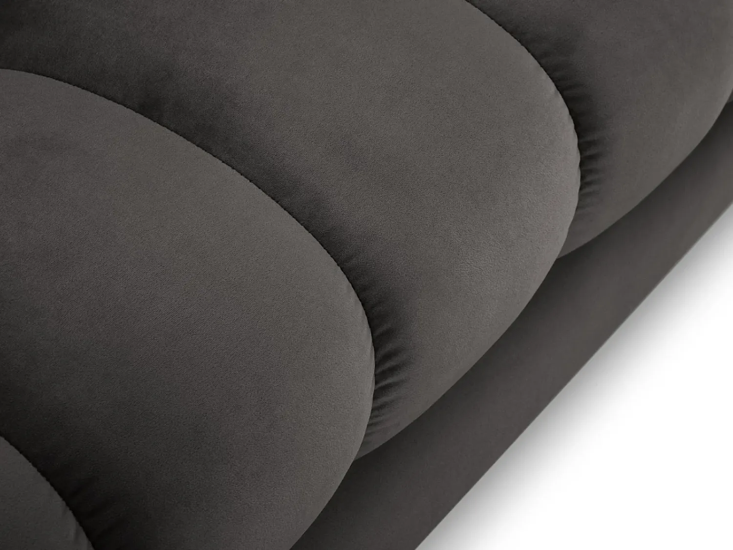 Sofá*Cosmopolitan Design - Sofá de canto esquerdo "Bali" 5 lugares em veludo cinza escuro - 293x185x75cm Cinza antracite