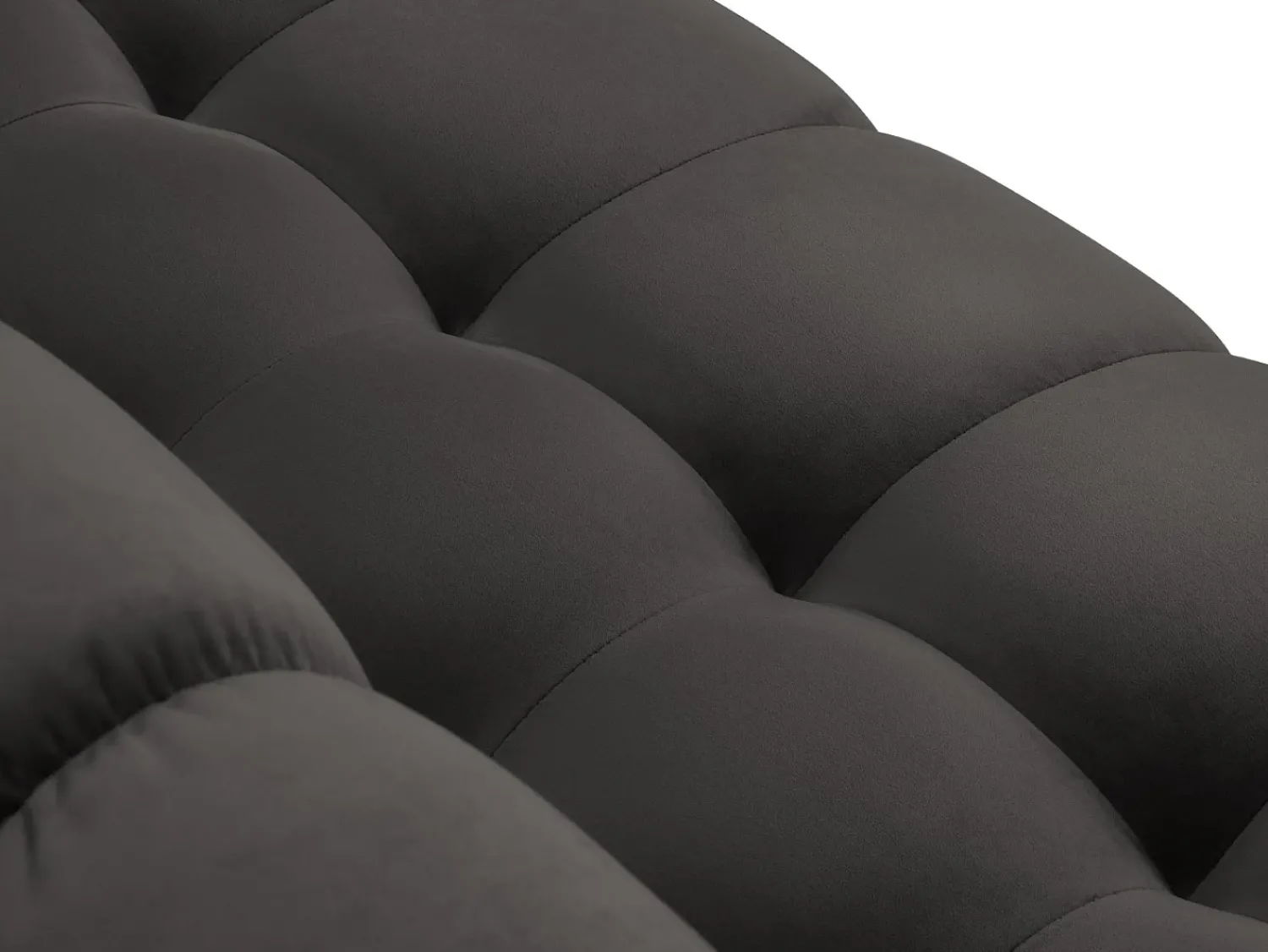 Sofá*Cosmopolitan Design - Sofá de canto esquerdo "Bali" 5 lugares em veludo cinza escuro - 293x185x75cm Cinza antracite
