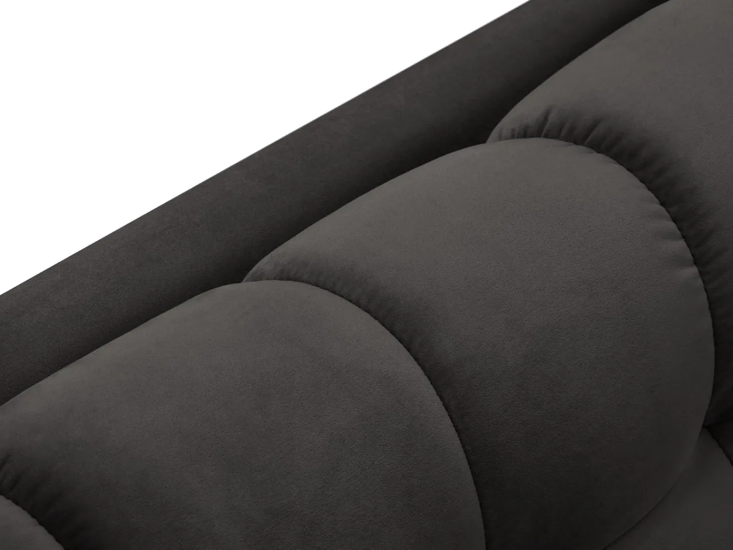 Sofá*Cosmopolitan Design - Sofá de canto esquerdo "Bali" 5 lugares em veludo cinza escuro - 293x185x75cm Cinza antracite