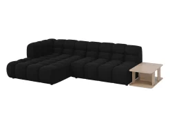 Sofá|Cosmopolitan Design - Sofá modular de canto esquerdo "Sky" 4 lugares em veludo - 297x162x75cm Preto