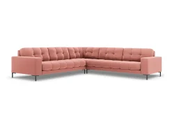 Sofá|Cosmopolitan Design - Sofá de canto simétrico "Bali" 6 lugares em veludo - 256x256x75cm Rosa