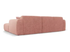 Sofá*Cosmopolitan Design - Sofá de canto esquerdo "Nolio" 4 lugares em tecido chenille - 260x170x72cm Rosa