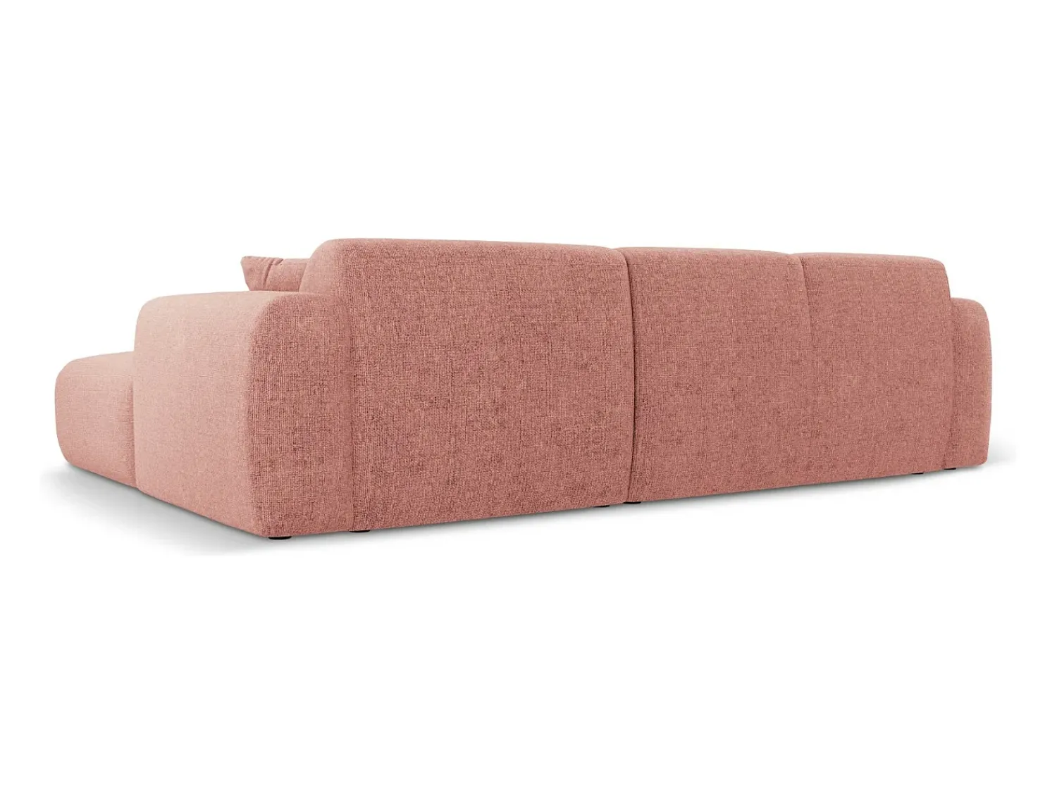Sofá*Cosmopolitan Design - Sofá de canto esquerdo "Nolio" 4 lugares em tecido chenille - 260x170x72cm Rosa