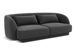 Sofá|Cosmopolitan Design - Sofá "Tulum" 2 lugares em veludo cinza - 180x90x70cm Cinzento