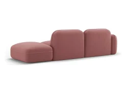 Clearance Cosmopolitan Design - Sofá modular direito "Sydney" 3 lugares em veludo salmão - 295x90x70cm Rosa claro
