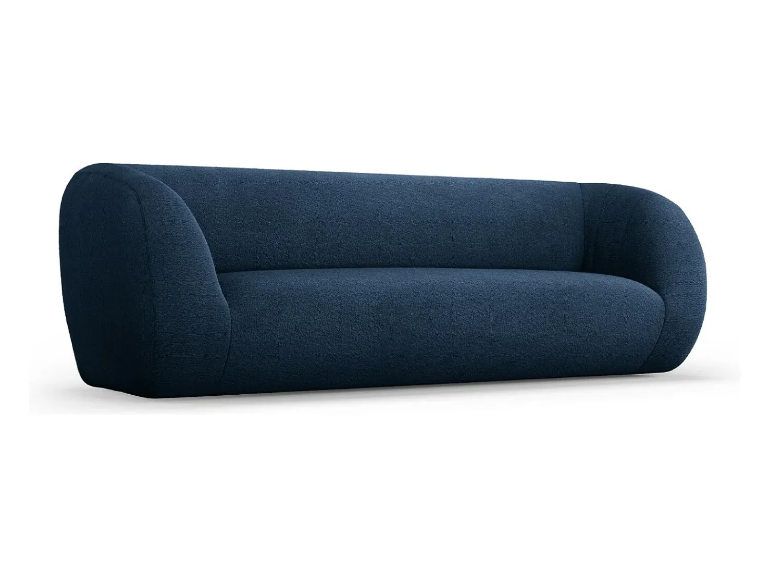 Sofá|Cosmopolitan Design - Sofá "Essen" 3 lugares em tecido bouclé - 230x95x86cm Azul escuro