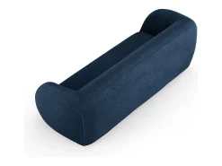Sofá|Cosmopolitan Design - Sofá "Essen" 3 lugares em tecido bouclé - 230x95x86cm Azul escuro