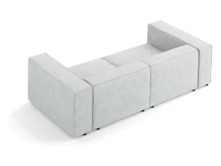 Clearance Cosmopolitan Design - Sofá "Arendal" 3 lugares em tecido chenille com efeito canelado cinza claro - 204x102x70cm Cinzento claro