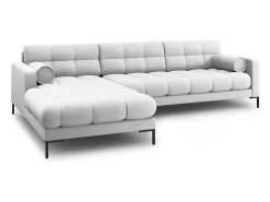 Cosmopolitan Design - Sofá de canto esquerdo "Bali" 5 lugares em tecido estrutural cinza claro - 293x185x75cm^ Sofá