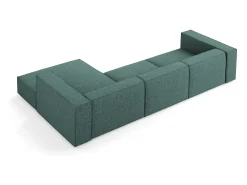 Sofá*Cosmopolitan Design - Sofá de canto direito "Arendal" 4 lugares em tecido chenille petróleo - 284x166x70cm Verde esmeralda