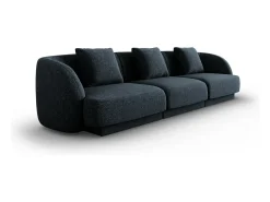 Sofá*Cosmopolitan Design - Sofá "Tulum" 3 lugares em tecido chenille azul real - 255x90x70cm Azul escuro