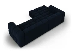 Sofá|Cosmopolitan Design - Sofá modular de canto esquerdo "Sky" 4 lugares em veludo azul real - 272x162x75cm Azul escuro