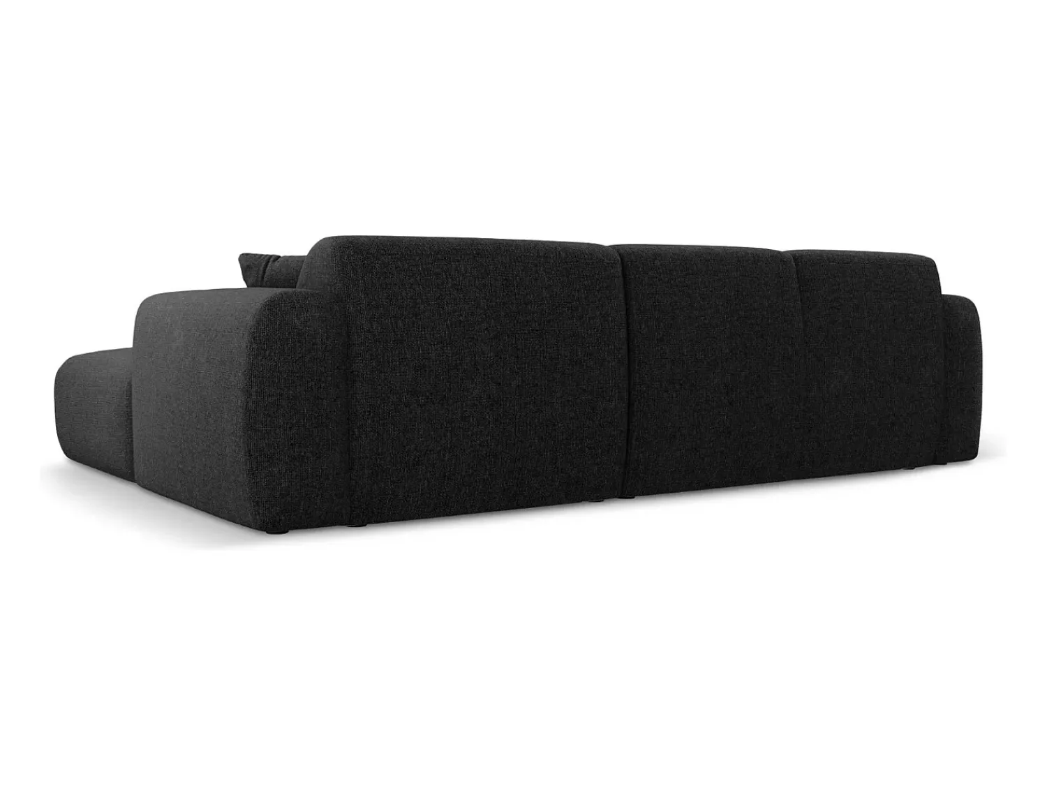 Sofá|Cosmopolitan Design - Sofá de canto esquerdo "Nolio" 4 lugares em tecido chenille - 260x170x72cm Preto