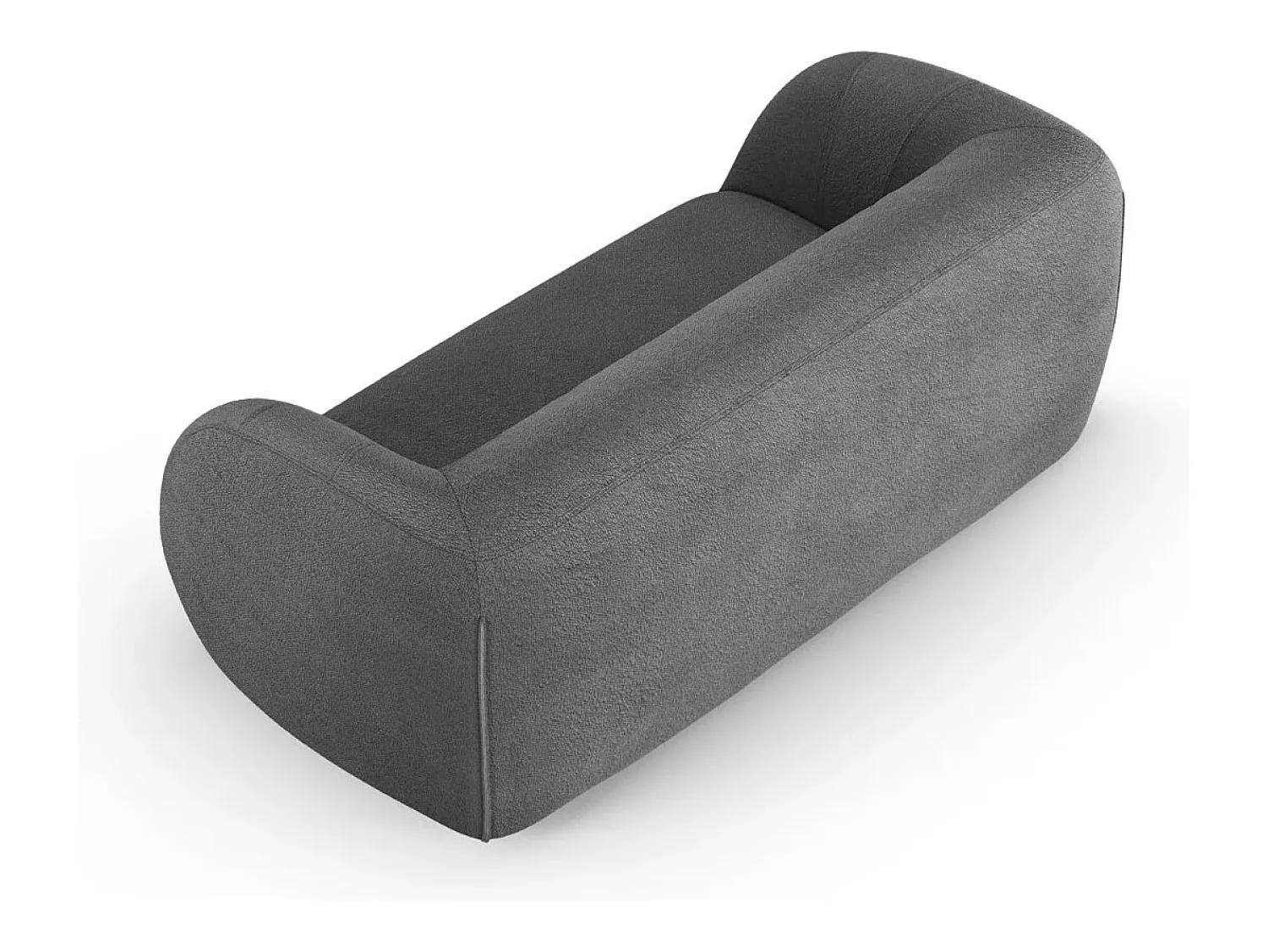 Cosmopolitan Design - Sofá "Essen" 2 lugares em tecido bouclé cinza escuro - 210x95x86cm^ Sofá
