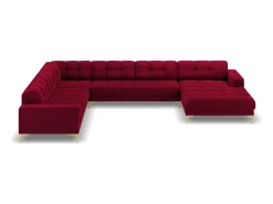 Cosmopolitan Design - Sofá de canto panorâmico à esquerda "Bali" 7 lugares em veludo - 327x256x75cm^ Sofá