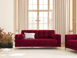 Sofá|Cosmopolitan Design - Sofá "Bali" 2 lugares em veludo - 152x92x75cm Vermelho
