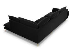 Sofá*Cosmopolitan Design - Sofá de canto direito "Vienna" 6 lugares em veludo - 275x185x95cm Preto