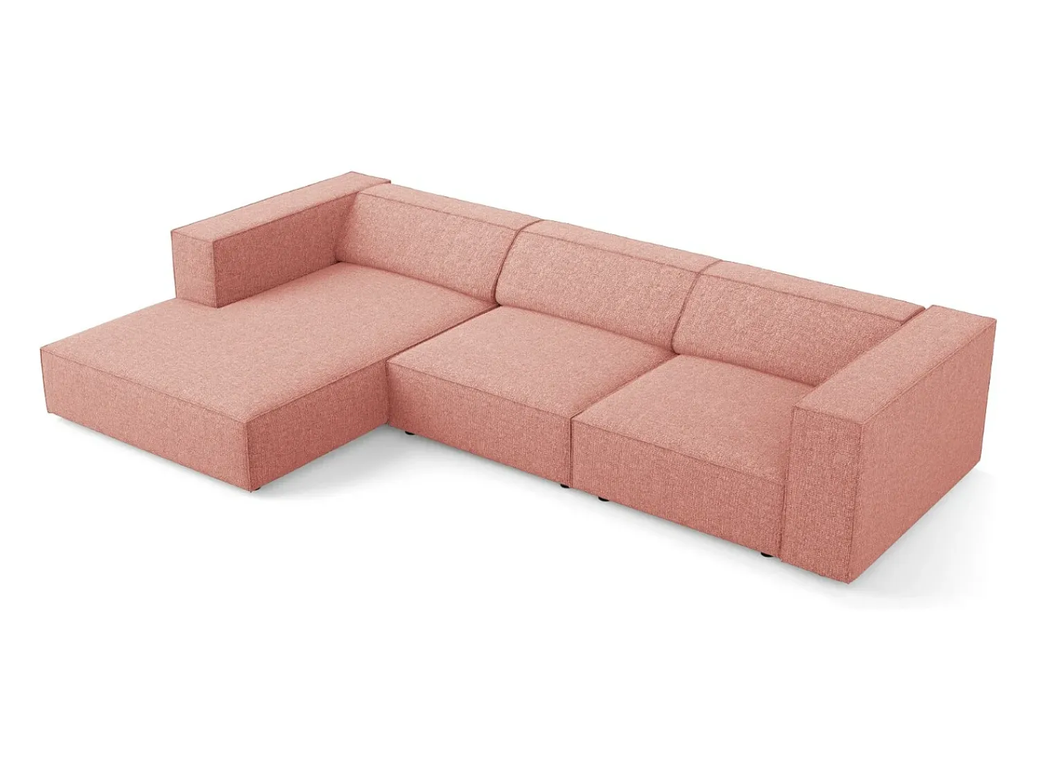 Cosmopolitan Design - Sofá de canto esquerdo "Arendal" 4 lugares em tecido chenille - 284x166x70cm^ Sofá