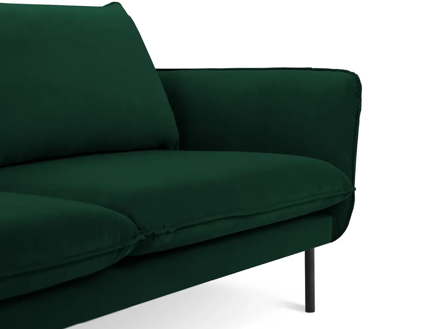 Cosmopolitan Design - Sofá "Vienna" 3 lugares em veludo verde garrafa - 200x92x95cm^ Sofá