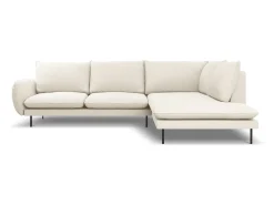 Cosmopolitan Design - Sofá de canto direito "Vienna" 6 lugares em tecido bouclé - 275x185x95cm^ Sofá