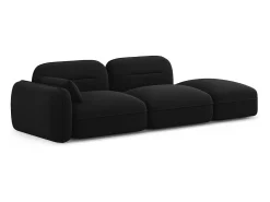 Sofá|Cosmopolitan Design - Sofá modular direito "Sydney" 3 lugares em veludo - 295x90x70cm Preto