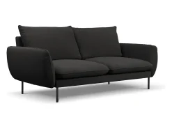 Sofá*Cosmopolitan Design - Sofá "Vienna" 3 lugares em tecido bouclé - 200x92x95cm Preto