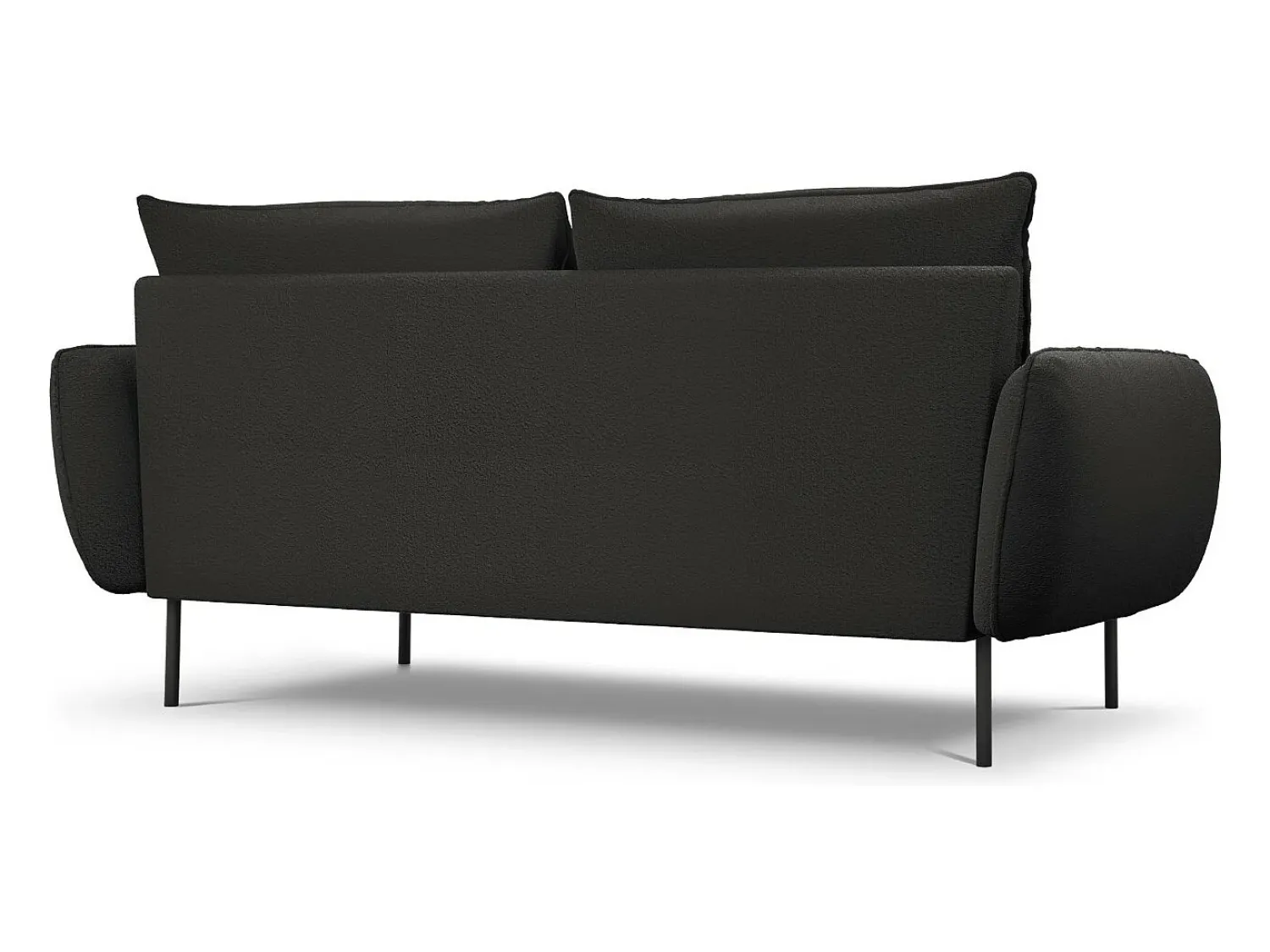 Sofá*Cosmopolitan Design - Sofá "Vienna" 3 lugares em tecido bouclé - 200x92x95cm Preto
