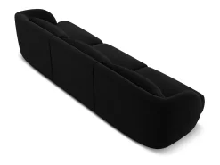 Sofá|Cosmopolitan Design - Sofá "Tulum" 3 lugares em veludo - 255x90x70cm Preto