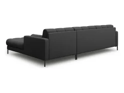 Best Cosmopolitan Design - Sofá de canto direito "Bali" 5 lugares em tecido estrutural cinza escuro - 293x185x75cm Cinza antracite