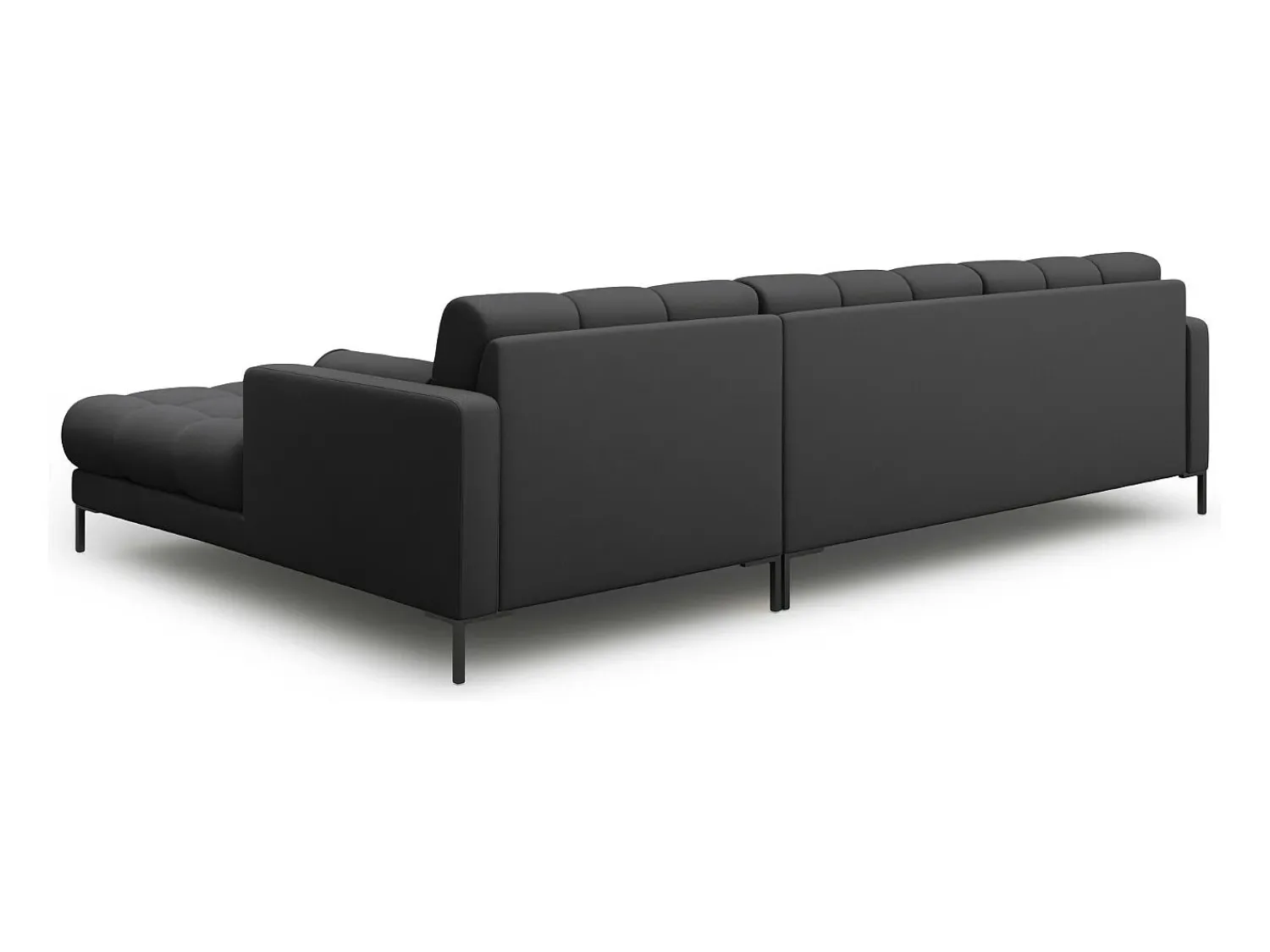 Best Cosmopolitan Design - Sofá de canto direito "Bali" 5 lugares em tecido estrutural cinza escuro - 293x185x75cm Cinza antracite