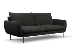 Cosmopolitan Design - Sofá "Vienna" 4 lugares em tecido bouclé - 230x92x95cm Preto