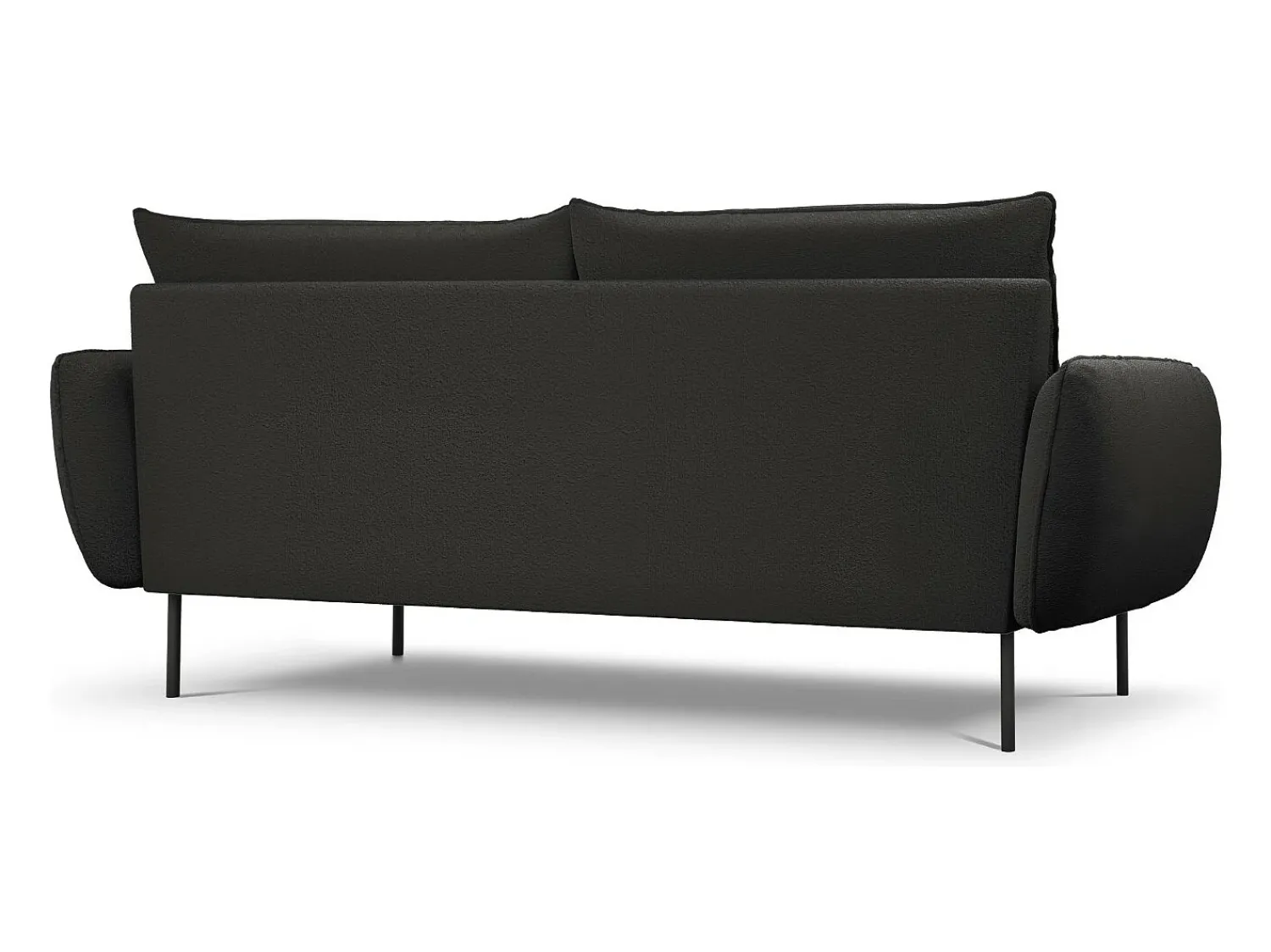 Cosmopolitan Design - Sofá "Vienna" 4 lugares em tecido bouclé - 230x92x95cm Preto