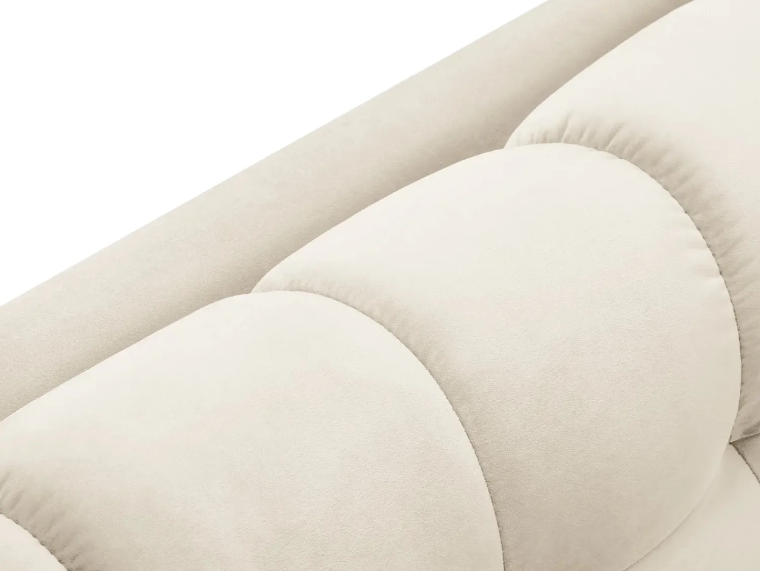 Sofá*Cosmopolitan Design - Sofá de canto esquerdo "Bali" 5 lugares em veludo claro - 293x185x75cm Bege