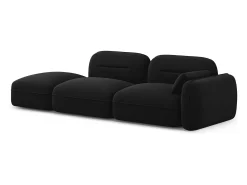 Sofá|Cosmopolitan Design - Sofá modular virado para a esquerda "Sydney" 3 lugares em veludo - 295x90x70cm Preto