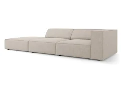 Sofá|Cosmopolitan Design - Sofá esquerdo "Arendal" 4 lugares em tecido chenille com efeito canelado escuro - 262x102x70cm Bege