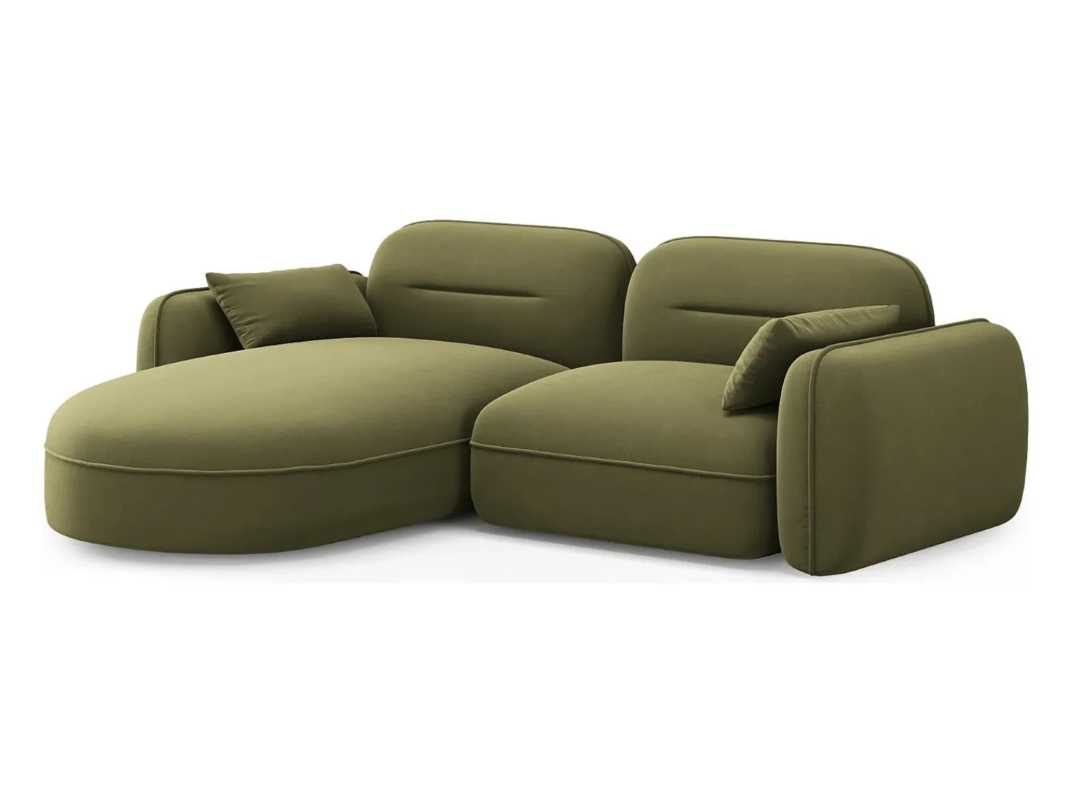 Cosmopolitan Design - Sofá modular de canto esquerdo "Sydney" 3 lugares em veludo - 230x165x70cm^ Sofá