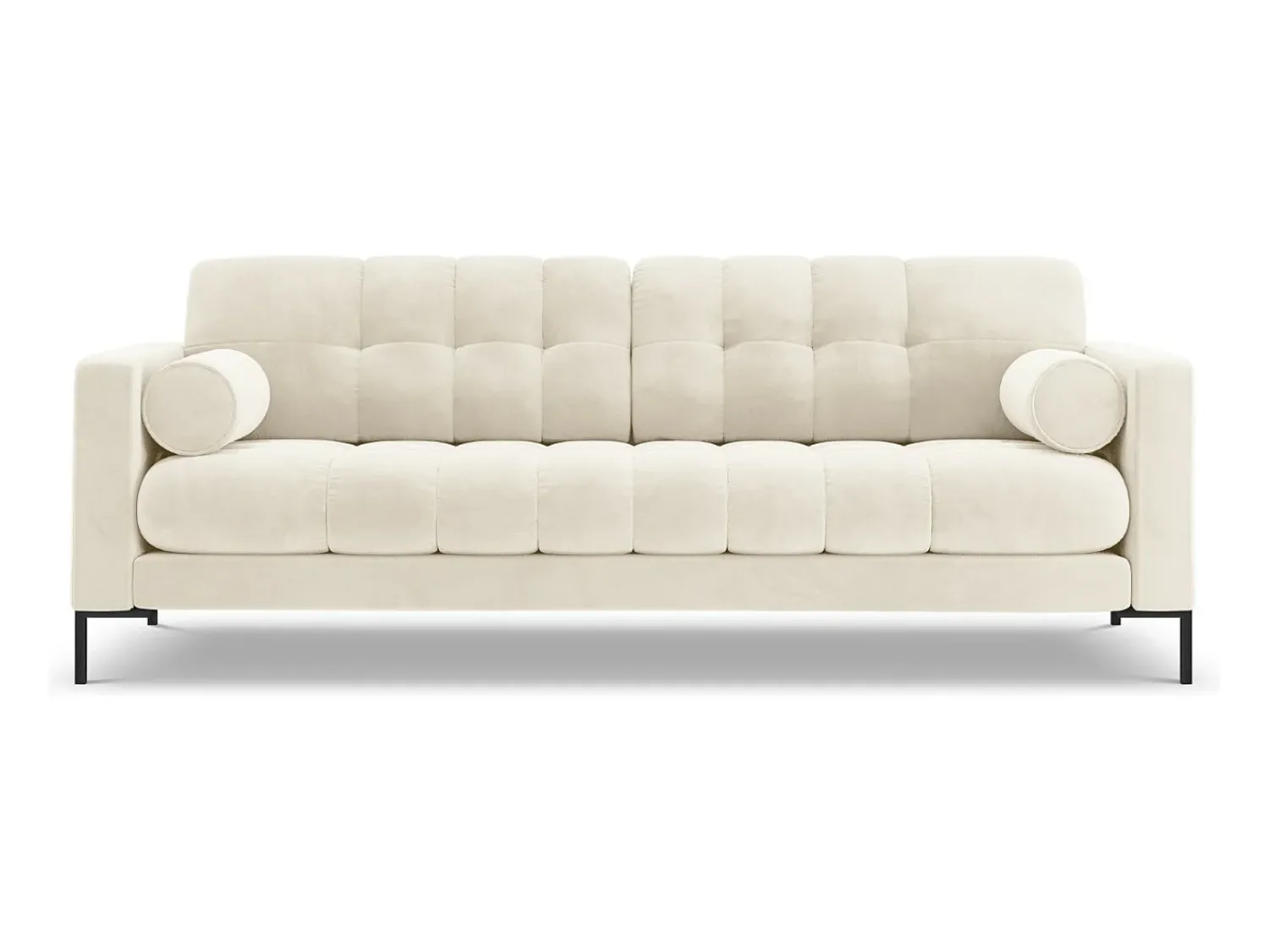 Cosmopolitan Design - Sofá "Bali" 4 lugares em veludo claro - 217x92x75cm^ Sofá
